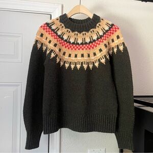 A.L.C. Black Sweater with Red and Tan Accents